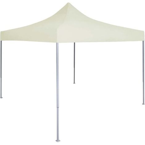 Tente de réception beige, 291 x 291 x 315 cm, toile Oxford. (1/5)