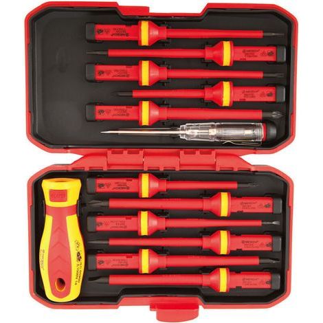 Tournevis isolé 1000 V magnétique manuel Kit,13pcs interchangeables Tournevis isolés Set avec outils de réparation électricien outils de réparation peu (1/5)