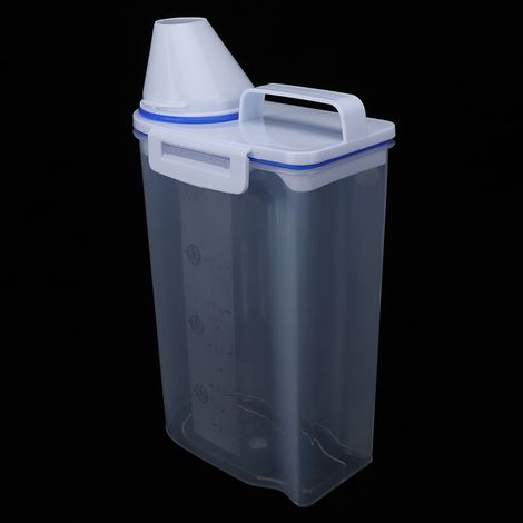 Lot de 2 boîtes à riz en plastique épais, résistantes à l'humidité et à la protection contre les insectes, pour conserver la farine et les aliments. (1/5)