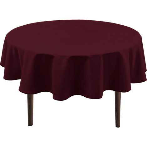 Nappe ronde 180 cm Bordeaux, Résistante aux intempéries, Lavable, Polyester
