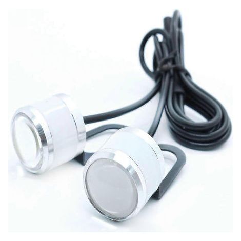 Feu stroboscopique LED pour moto, en alliage d'aluminium, 12 V, 2 W, clignotant, feu stop, blanc, pour modification
