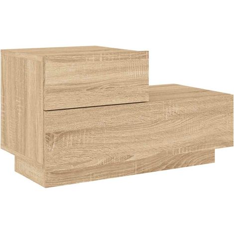 Mesita de noche con luces LED roble Sonoma 70x36x40,5 cm vidaXL