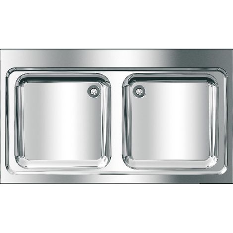 KWC Gewerbespüle, MAXIMA, Edelstahl, 2 Becken, 1200x432x700 mm (1/2)