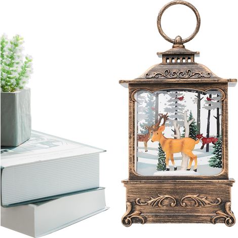 Lampe Boule à Neige de Noël, Lot de 4 Globes Scènes Hivernales, Décor Féerique avec LED Tourbillonnante, Ornement Festif en Matériau de Qualité pour Sapin et Maison (1/5)
