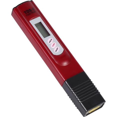Misuratore di qualità dell'acqua, misuratore di durezza HH e DH, precisione di lettura con risoluzione dell'1% PPM, impostazione 0-9990 PPM, con display LCD per piscine e acquari (rosso) (1/4)