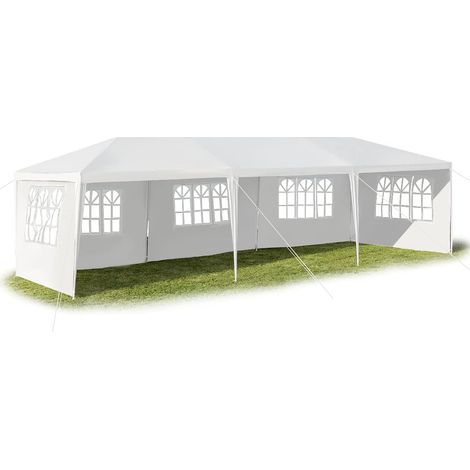 Tente Barnum, avec Parois latérales Amovibles, Tente d'Extérieur Protection UV, Tonnelle de Jardin, pour Fête, Événements, Camping (3x9m, 5 parois latéraux)