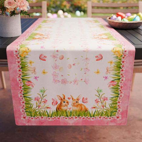 Chemin de Table 140x40 cm en Microfibre Anallergique Anti-Tache, Élégant et Lavable pour Salon et Cuisine (1/3)