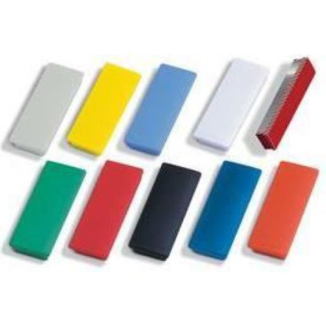 Aimant Rectangulaire - Ferrite - Adhérence 1,3 kg - 54 x 19 x 8 mm - Jaune - 10 Pièces