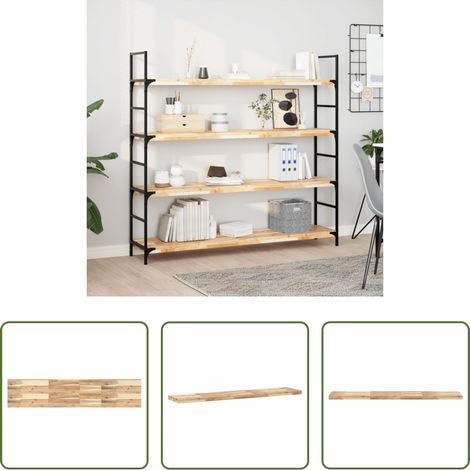 Bois d'acacia -  Étagère flottante 160x30x4 cm bois d'acacia massif non traité (1/5)