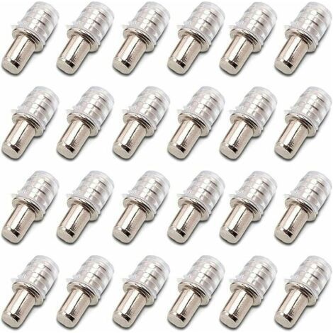 100 pièces Taquets D'étagère Support D'étagère Taquets à Enfoncer Taquet Support Tablette à Enfoncer 5 mm avec Manchon en Caoutchouc pour Étagère en Bois (1/4)