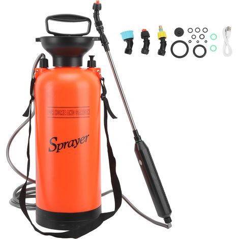 Pulverizador eléctrico portátil para césped y jardín, botella pulverizadora eléctrica de 5 litros para regar plantas, limpiar la casa y el jardín. (1/5)