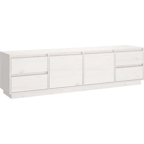 Mueble TV multimedia estantería para televisión buffet para televisión comedor salón dormitorio 176 x 37 x 47,5 cm madera maciza de pino blanco 020026080