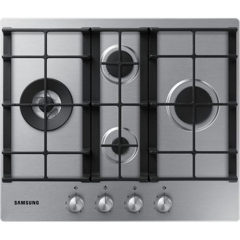 Samsung NA64H3031BS Piano cottura a gas 60cm 4 bruciatori Griglie in ghisa, Inox. Colore del prodotto: Nero, Acciaio inox, Posizionamento dell'apparecchio: Da incasso, Dimensione d... - NA64H3031BS/T1 (1/10)
