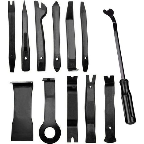 CSPARKV Car Trim Removal Tool, 12PCS Universal Trim Removal Tools for Removing Door Panels and Panels, Black