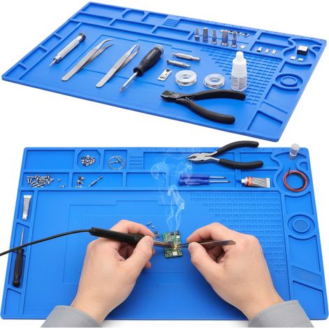 Yihua Große blaue antistatische Silikonmatte 440 x 310 mm