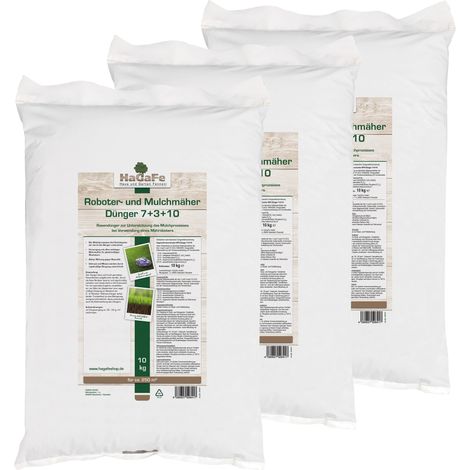 HaGaFe Rasendünger für Mulchmäher und Mähroboter Rasen Dünger 30 kg (3 x 10 kg) (1/5)