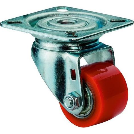BS Rollen Lenkrolle mit Anschraubplatte Polyurethan Kugellager 35 mm 100 kg - A600.C10.035 (1/3)