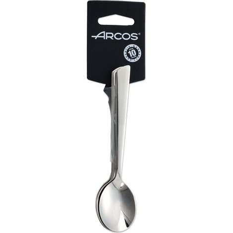 Satz Kaffeelöffel Arcos Toskana 574200 Monoblock aus einem Stück Edelstahl 18/10, 6 Stück und Blech 14 cm Display
