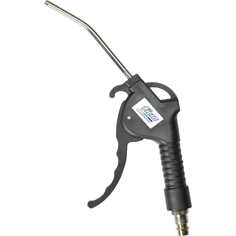 FIAC Pistola Aria Compressa con Ugello da 3,8mm, Pistola di Soffiaggio a Canna Curva da 10cm, Accessorio Compressori, Corpo in Plastica Isolante, Pressione Max. 8 Bar, Nero