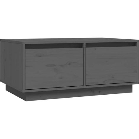 Maison Exclusive - Couchtisch Grau 80x50x35 cm Massivholz Kiefer (1/5)