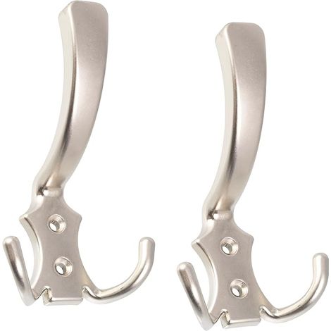 Sollbry Lot de 2 Patères murales triples - crochet/cintre suspension porte-manteau chapeau peignoir salle de bain serviette douche WC (1/4)