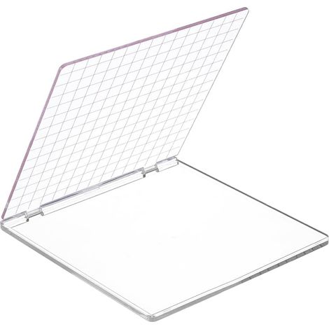 Bloc Acrylique pour Tampon 15  15,7cm Tampon Transparents à Positionnement Parfait Outil d'estampage Artisanal avec Lignes de Grille pour la Fabrication de Cartes Scrapbooking (1/5)
