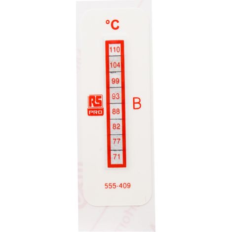 Étiquette thermosensible RS PRO 71°C à 110°C 8 niveaux ( Prix pour Paquet de 10 )