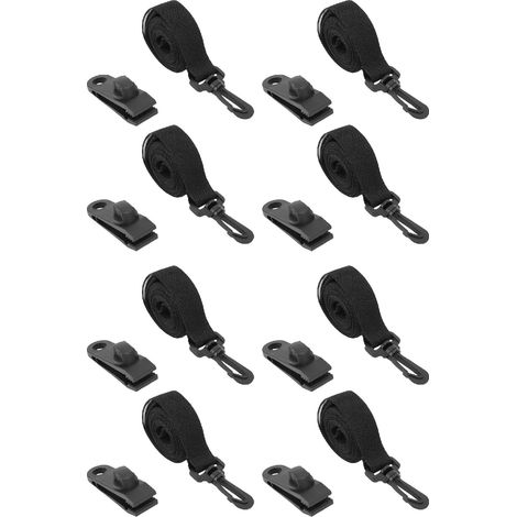 Kit de fixation pour enrouleur de couverture solaire de piscine (8 pièces) : sangles, pinces et attaches auto-agrippantes pour couverture solaire de piscine enterrée. (1/5)