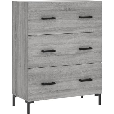 Credenza cassettiera mobile contenitore organizer cucina soggiorno salotto sonoma 695 x 34 x 90 cm legno ingegnerizzato grigio 020036437