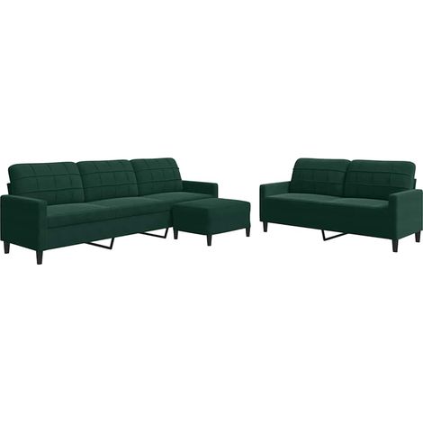 Maison Exclusive - Set di Divani 3 pz con Cuscini Verde scuro in Velluto