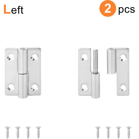 Charnières amovibles en acier inoxydable (50 mm de long) - Lot de 2 - Ouverture à 270° - Noir - Pour portes de meubles de cuisine, placards et armoires (1/5)
