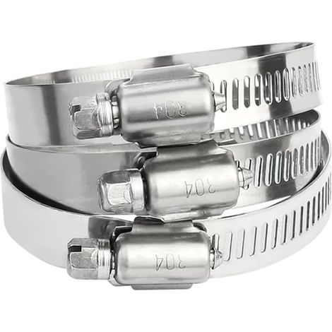Packung mit 10 Schlauchschellen mit Schlitzschraube, 10–16 mm, verstellbar, flexibles Schlauchbefestigungswerkzeug, Edelstahl (1/5)