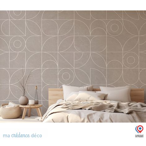 Papier peint : Cercles et rosaces - Intissé - L.200 x H.280 cm - Gris platine (1/5)