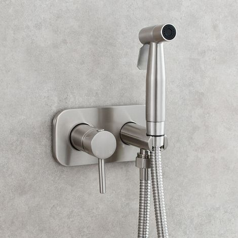 Ikodm – Douchette WC en laiton – Pulvérisateur bidet mural avec tuyau inox 150 cm – 2 modes de pression – Installation facile pour salle de bain (1/5)