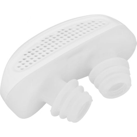 Bouchons anti-ronflement en silicone doux, réutilisables, sûrs, 2 évents, réducteur de ronflement pour spa et institut de beauté, blanc (1/5)