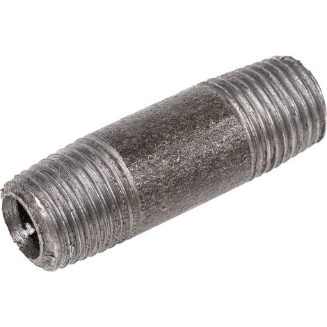 Mamelon BSPT 1/4" mâle x BSPT 1/4" mâle, Noir ( Prix pour Paquet de 5 ) (1/2)