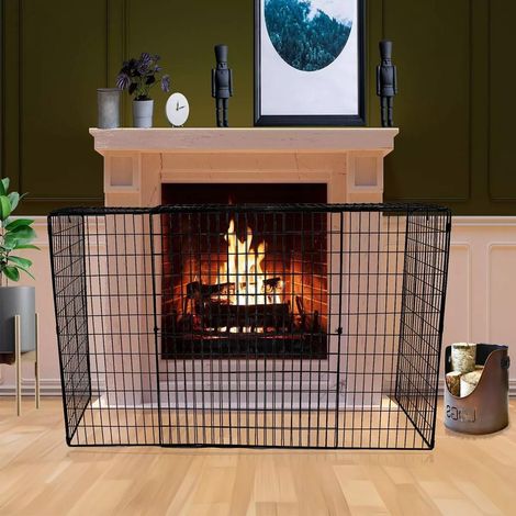 Safetots Original Fireguard, Premium Child & Pet Safety Barrier for Fireplaces, Adjustable 84.5cm - 155cm Width, Easy Install (1/5)