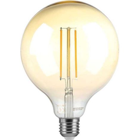 V-TAC VT-2018 Lampadina globo led filamento 8W vintage E27 ambrata G125 dimmerabile luce 2200k sku 217155