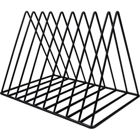 Porte Magazine Metal, 9 Fentes Porte Revue Or, Bibliothèque Triangle, Étagère Rangement à Livres, Porte-Journaux, Support Magazine Design pour Bureau, Salon, Maison, 26cm