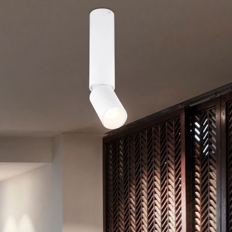 Deckenlampe Deckenstrahler Esszimmerleuchte Wohnzimmerlampe Küchenleuchte, Aluminium weiß, Spot beweglich, 1x LED 8W 502Lm 3000K warmweiß, H 23 cm