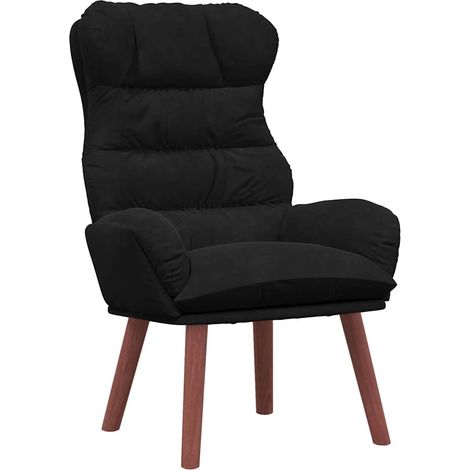 Fauteuil de Salon，Chaise，Fauteuil relaxant Noir 69 x 74 x 93 cm Velours CFW870252 (1/5)