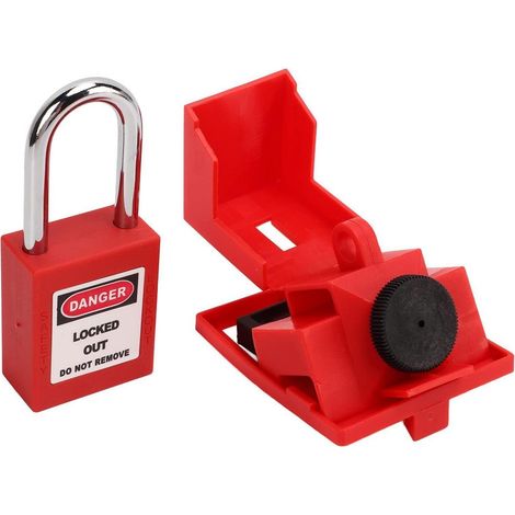 Vorhängeschloss für Leitungsschutzschalter, Metall/Nylon, 2 Stück, mit Schlüssel