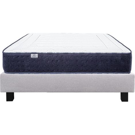 Ensemble Sommier (20cm) et Matelas Nuage (24cm),mousses haute densité, mi-ferme, face été/hiver, 90x190cm (1/5)