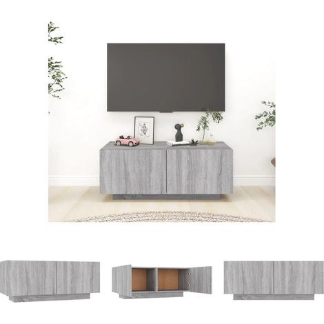 The Living Store - TV-Schrank Grau Sonoma 100x35x40 cm Holzwerkstoff (1/5)