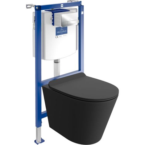 VILLEROY&BOCH WC Set mit Vorwandelement, Wand-WC und Spülknopf (1/5)