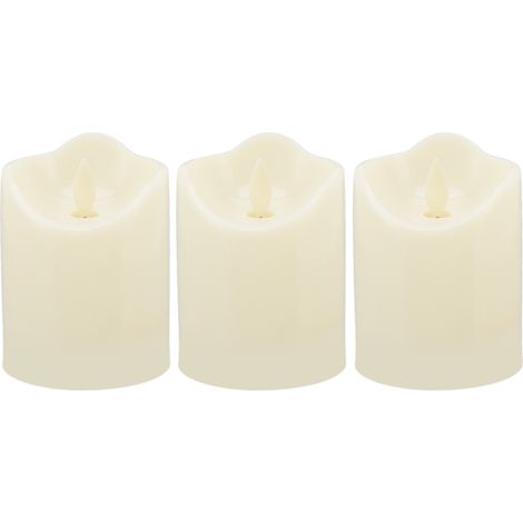 Lot de 3 bougies LED sans flamme, réutilisables, alimentées par piles, pour fête, bar, lumière chaude