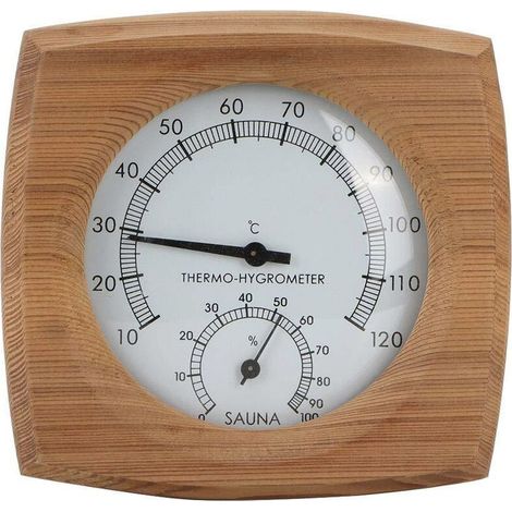 Thermomètre/Hygromètre, intérieur Bois 2-en-1 pour Sauna Sauna Thermo-hygromètre Thermomètre Hygromètre Accessoires de hammam pour Salle de Sauna