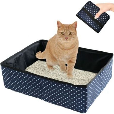 Bac à Litière pour Chat Pliable, Portable, Bleu, Taille Moyenne, Pour Propriétaires de Chats, Voyageurs, Propriétaires d'Animaux de Compagnie, Unisex, Toutes les Âges (1/5)