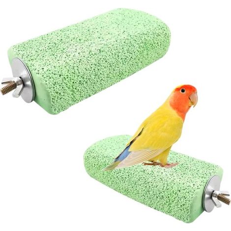 Paquete de 2 juguetes para pájaros, juguetes para loros, perchas, decoración de jaulas, accesorios, juguetes para mascotas, loros pequeños, loros de cola larga, 12,3 cm, verde (1/4)