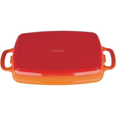 Plat à rôtir en fonte rectangulaire 2,8 Litres orange (1/3)